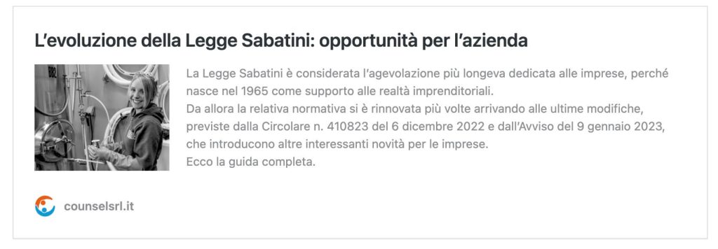 Articolo Legge Sabatini