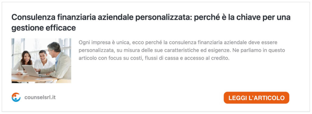 cover articolo consulenza finanziaria aziendale personalizzata