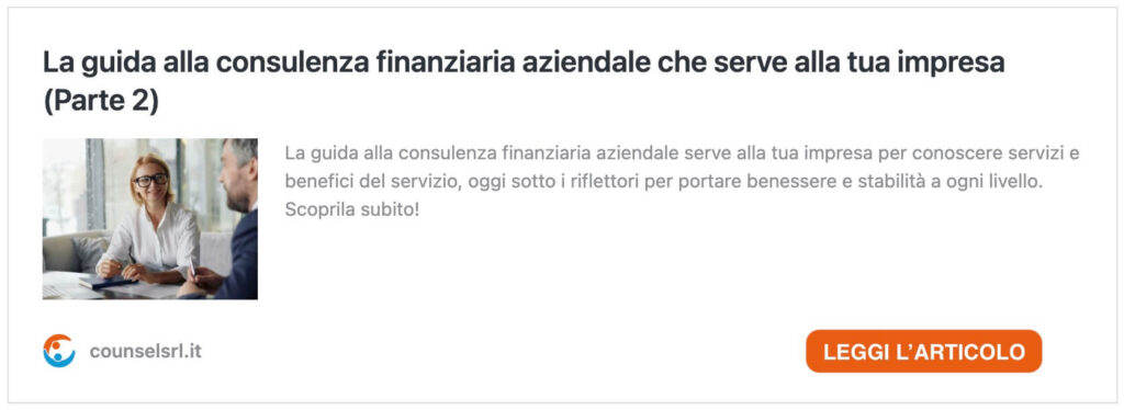 cover articolo consulenza finanziaria aziendale guida