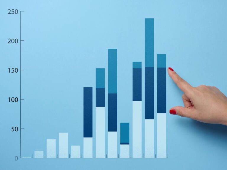 mano indica un grafico con indicatori finanziari